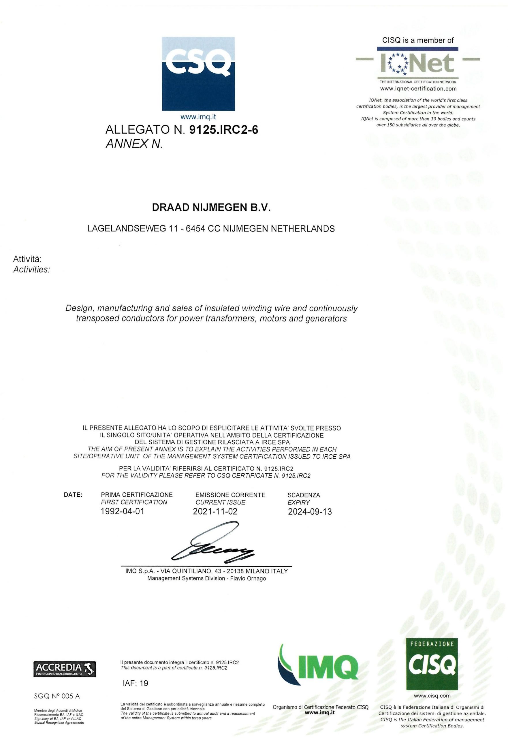Smit Draad ISO 9001:2015